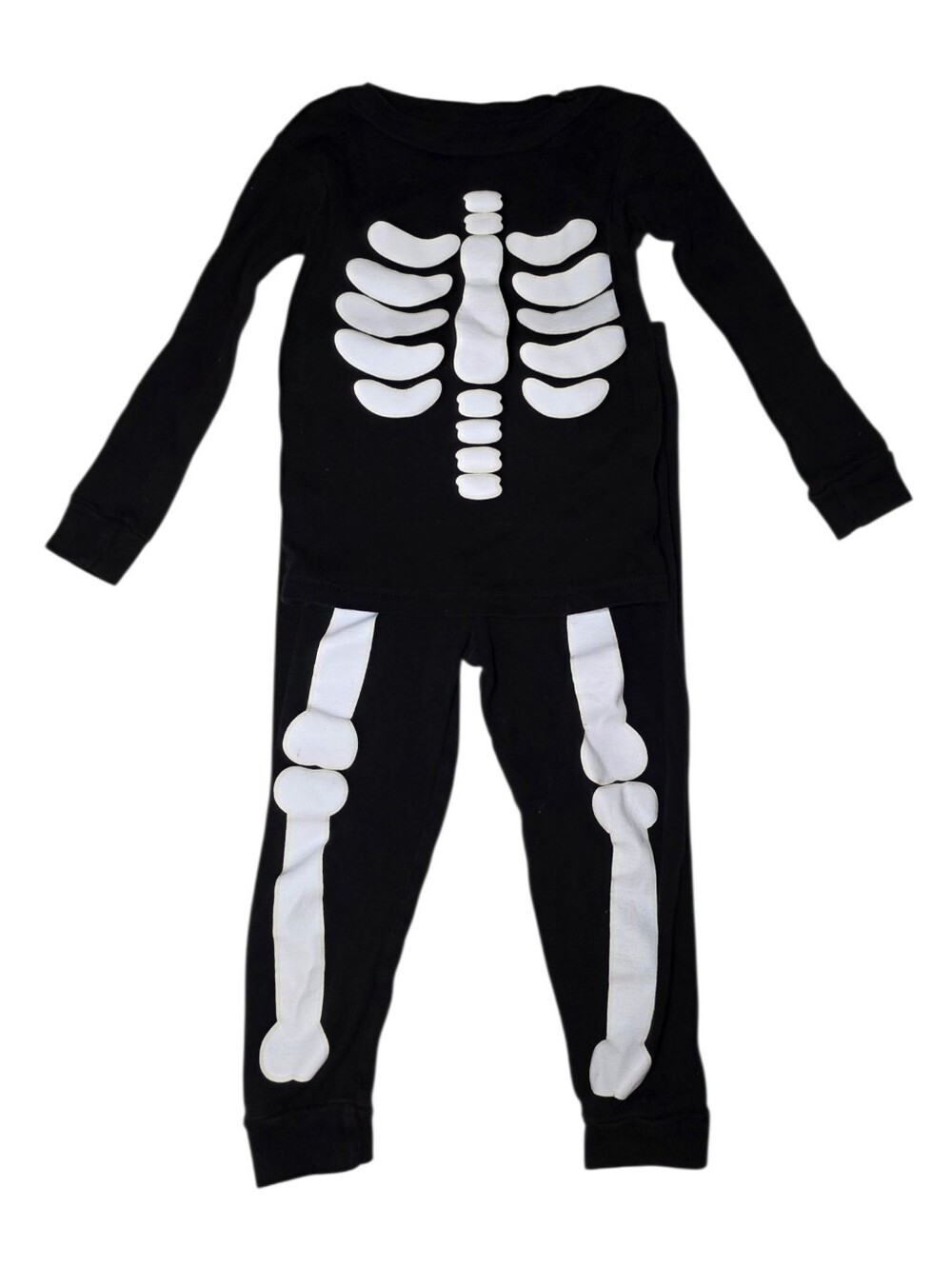 Kids Halloween Costume Casual 2 Piece Skeleton Bones Shirt & Pants Set Baby 3t